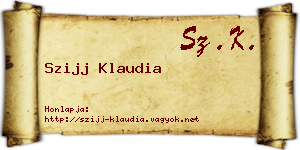 Szijj Klaudia névjegykártya