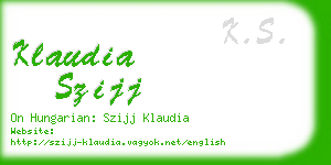 klaudia szijj business card